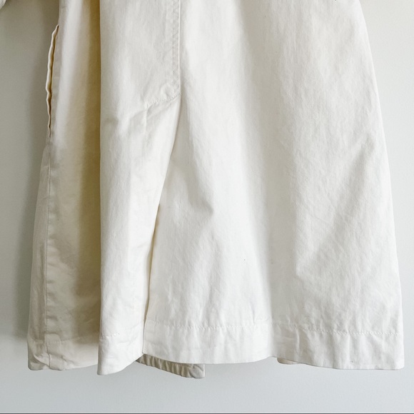 S Line Women’s White Belted Short Sleeve Trench Coat Cotton Medium - Picture 8 of 15